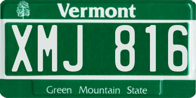 VT license plate XMJ816