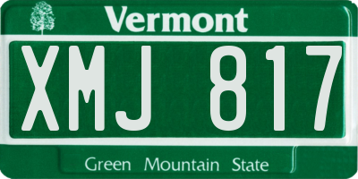 VT license plate XMJ817