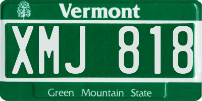 VT license plate XMJ818