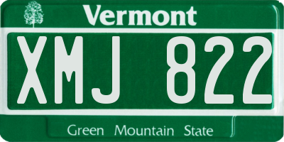 VT license plate XMJ822