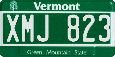 VT license plate XMJ823