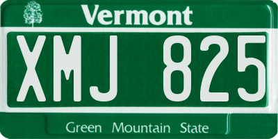 VT license plate XMJ825