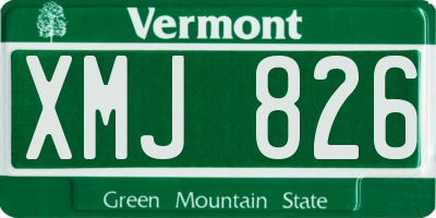 VT license plate XMJ826