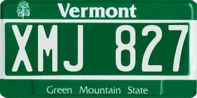 VT license plate XMJ827