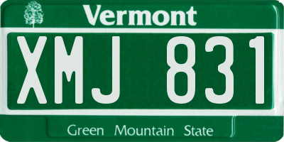 VT license plate XMJ831