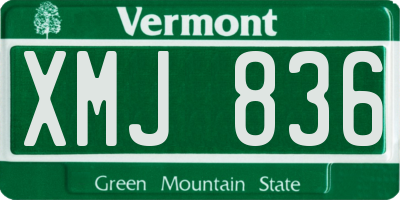 VT license plate XMJ836