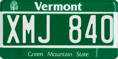 VT license plate XMJ840