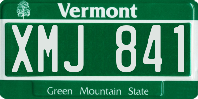VT license plate XMJ841