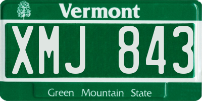 VT license plate XMJ843