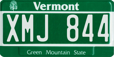 VT license plate XMJ844