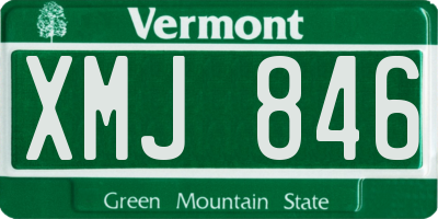VT license plate XMJ846