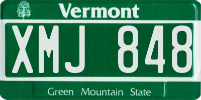 VT license plate XMJ848