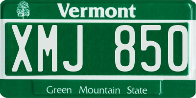 VT license plate XMJ850