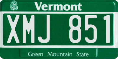 VT license plate XMJ851