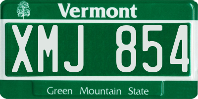 VT license plate XMJ854