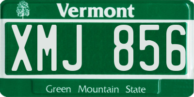 VT license plate XMJ856