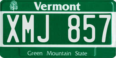 VT license plate XMJ857