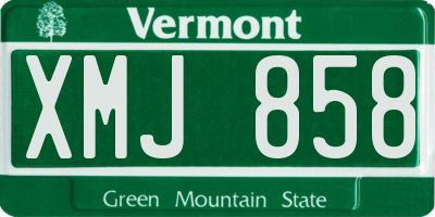 VT license plate XMJ858