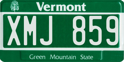 VT license plate XMJ859