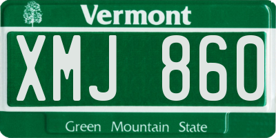 VT license plate XMJ860