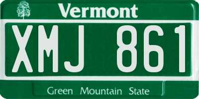 VT license plate XMJ861