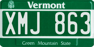 VT license plate XMJ863
