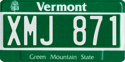 VT license plate XMJ871