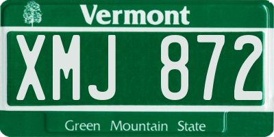 VT license plate XMJ872
