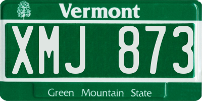 VT license plate XMJ873