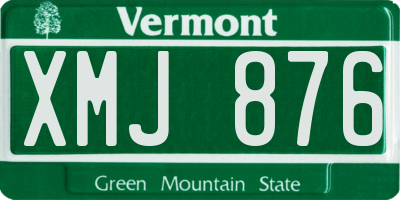 VT license plate XMJ876