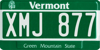 VT license plate XMJ877