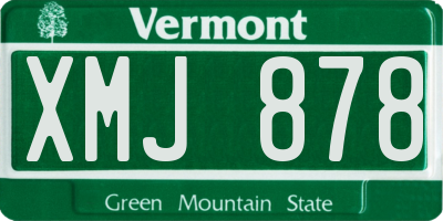 VT license plate XMJ878