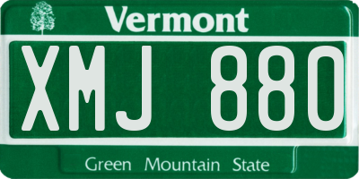 VT license plate XMJ880