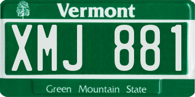 VT license plate XMJ881