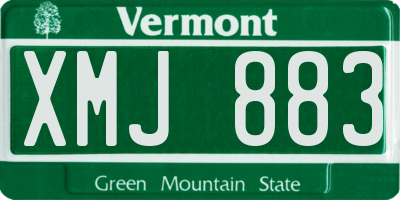 VT license plate XMJ883