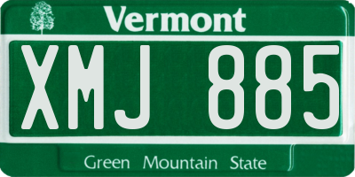 VT license plate XMJ885