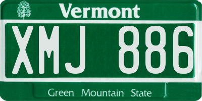 VT license plate XMJ886