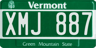 VT license plate XMJ887