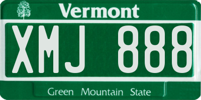 VT license plate XMJ888