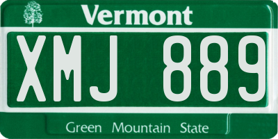 VT license plate XMJ889