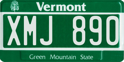 VT license plate XMJ890