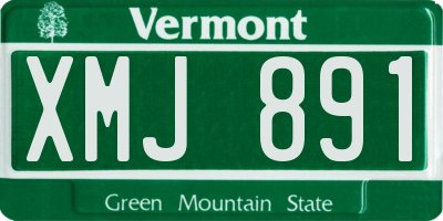 VT license plate XMJ891