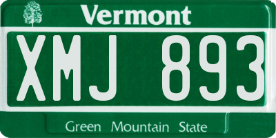 VT license plate XMJ893