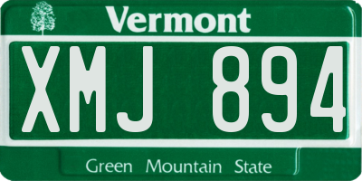 VT license plate XMJ894