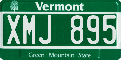 VT license plate XMJ895