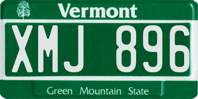 VT license plate XMJ896