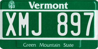 VT license plate XMJ897