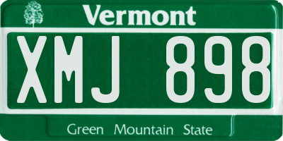 VT license plate XMJ898