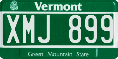 VT license plate XMJ899