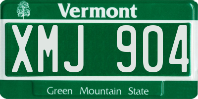 VT license plate XMJ904